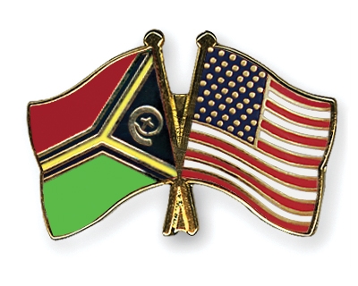 Fahnen Pins Vanuatu USA