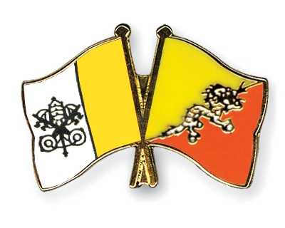 Fahnen Pins Vatikanstadt Bhutan