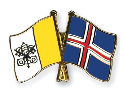 Fahnen Pins Vatikanstadt Island