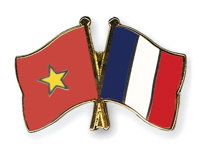 Fahnen Pins Vietnam Frankreich