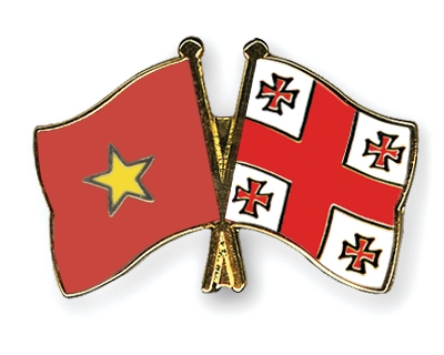 Fahnen Pins Vietnam Georgien