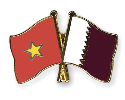Fahnen Pins Vietnam Katar