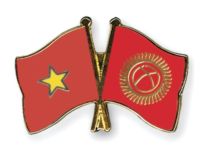 Fahnen Pins Vietnam Kirgisistan