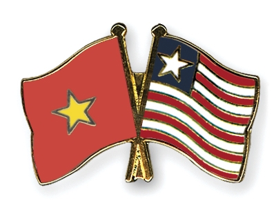 Fahnen Pins Vietnam Liberia
