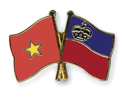 Fahnen Pins Vietnam Liechtenstein