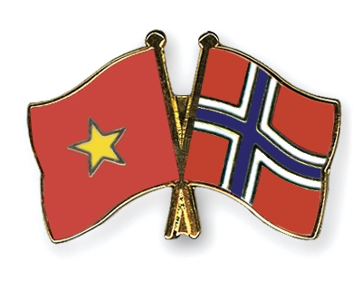 Fahnen Pins Vietnam Norwegen