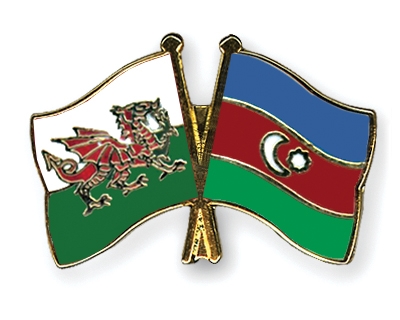 Fahnen Pins Wales Aserbaidschan
