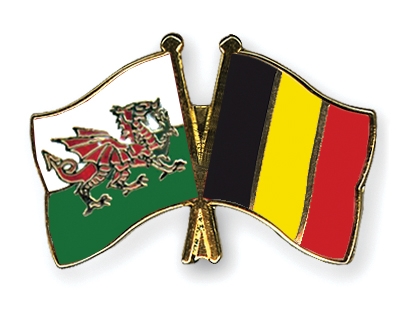 Fahnen Pins Wales Belgien