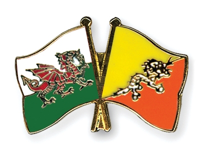 Fahnen Pins Wales Bhutan