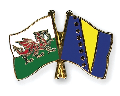 Fahnen Pins Wales Bosnien-und-Herzegowina