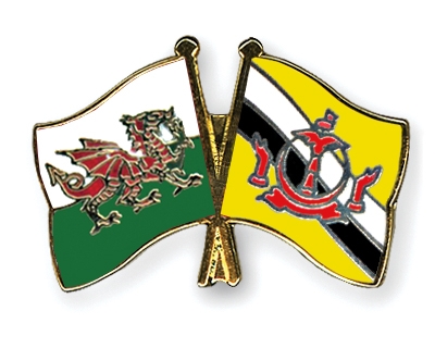 Fahnen Pins Wales Brunei-Darussalam