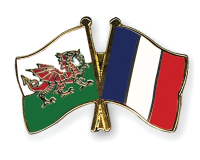 Fahnen Pins Wales Frankreich