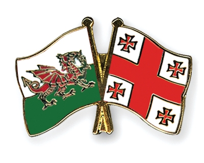 Fahnen Pins Wales Georgien