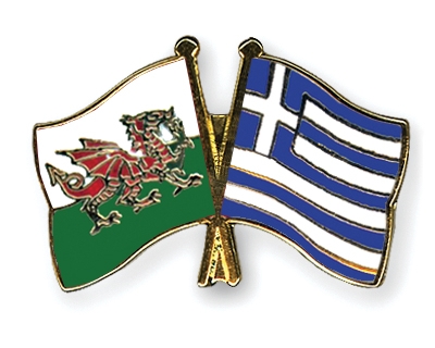 Fahnen Pins Wales Griechenland