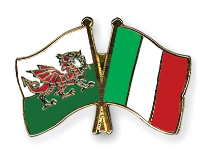 Fahnen Pins Wales Italien