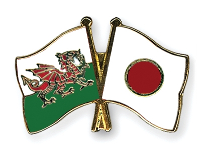 Fahnen Pins Wales Japan