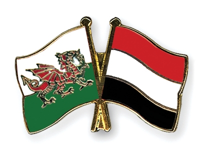 Fahnen Pins Wales Jemen