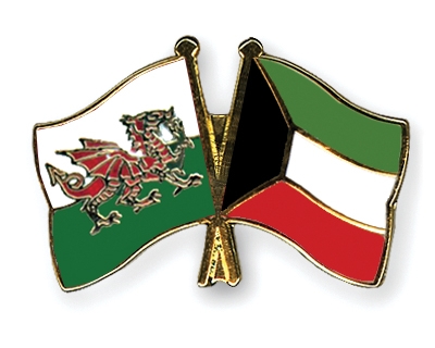 Fahnen Pins Wales Kuwait