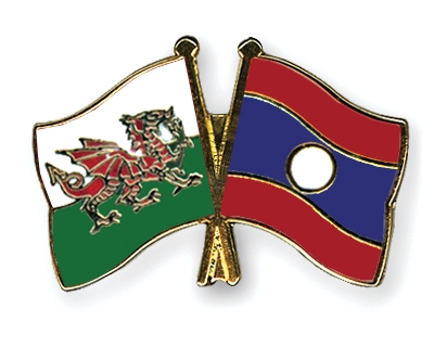 Fahnen Pins Wales Laos