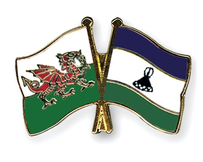 Fahnen Pins Wales Lesotho