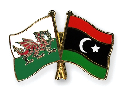 Fahnen Pins Wales Libyen