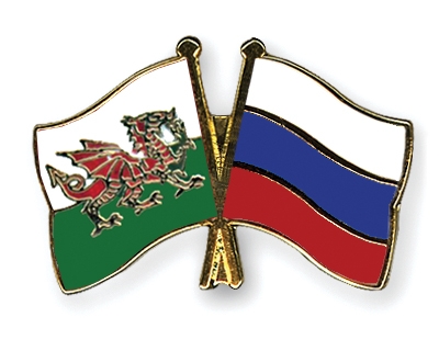 Fahnen Pins Wales Russland