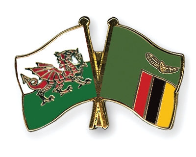 Fahnen Pins Wales Sambia