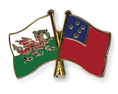 Fahnen Pins Wales Samoa