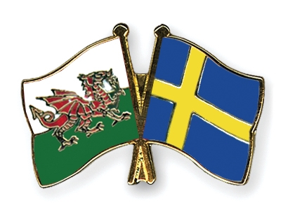 Fahnen Pins Wales Schweden