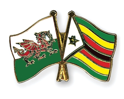 Fahnen Pins Wales Simbabwe