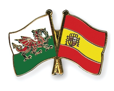 Fahnen Pins Wales Spanien