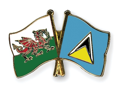 Fahnen Pins Wales St-Lucia