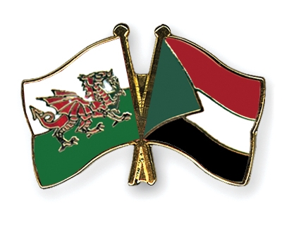 Fahnen Pins Wales Sudan