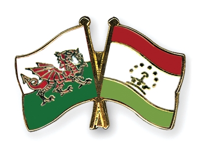 Fahnen Pins Wales Tadschikistan