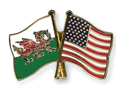 Fahnen Pins Wales USA