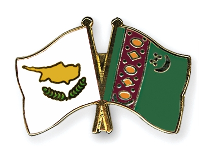 Fahnen Pins Zypern Turkmenistan