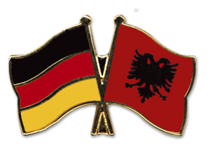 Crossed Flag Pins: Germany-Albania