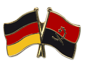 Crossed Flag Pins: Germany-Angola