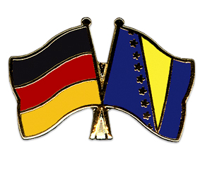 Crossed Flag Pins: Germany-Bosnia and Herzegovina