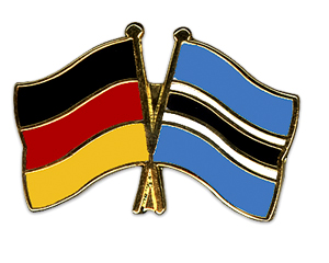 Crossed Flag Pins: Germany-Botswana
