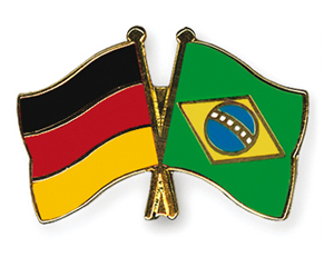 Crossed Flag Pins: Germany-Brazil