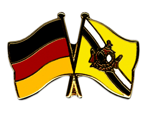 Crossed Flag Pins: Germany-Brunei