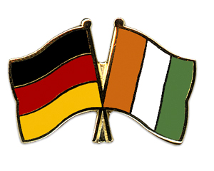 Crossed Flag Pins: Germany-Côte d'lvoire