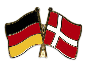 Crossed Flag Pins: Germany-Denmark