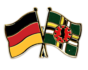 Crossed Flag Pins: Germany-Dominica