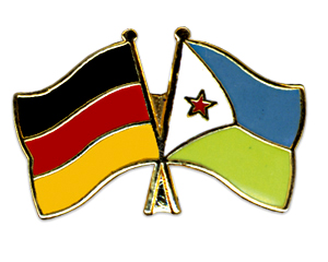 Crossed Flag Pins: Germany-Djibouti