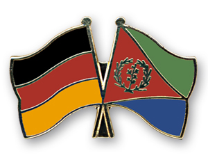 Crossed Flag Pins: Germany-Eritrea