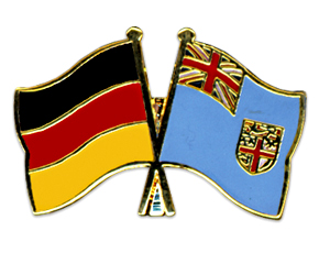 Crossed Flag Pins: Germany-Fiji