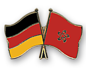Crossed Flag Pins: Germany-Hong Kong