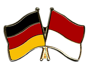 Crossed Flag Pins: Germany-Indonesia